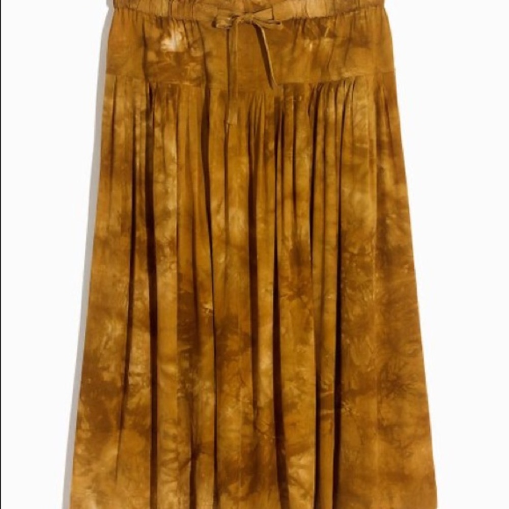 Madewell Tie-Front Paperbag Midi Skirt in Tie-Dye